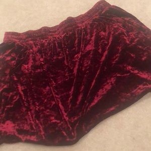 Velvet Red Short Skirt